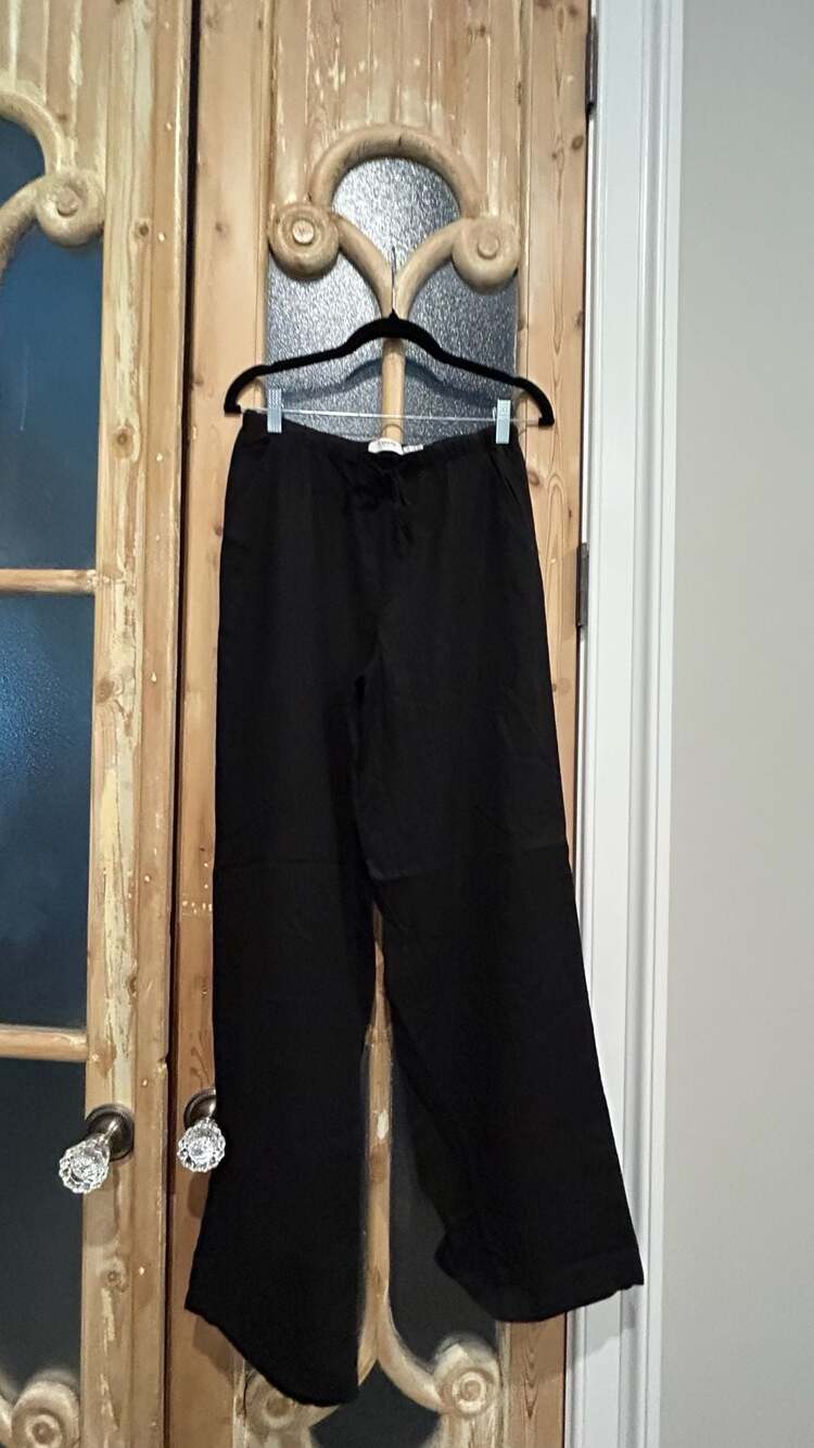 B.Young Byfalakka Long Pants Size Small EU 36 Black Linen Blend